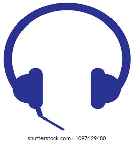 Blue Headphones icon.Vector