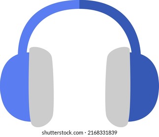 Blue headphones, illustration, vector on a white background.