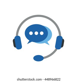 Blue headphones with microphone and bubbles