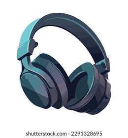 Blue headphones symbolize modern listening technology icon