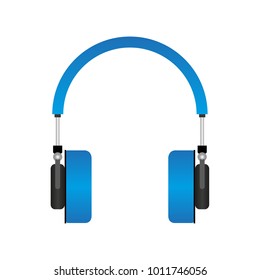 Blue headphones vector