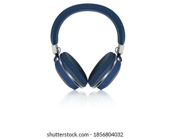 Un auricular azul en el suelo con su sombra