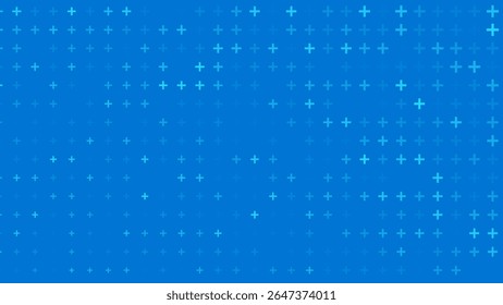 Blue Healthcare Medical Science Plus Symbols Pattern. Education Math Design Elements Background. Medical Tech Background. Vector Illustration.