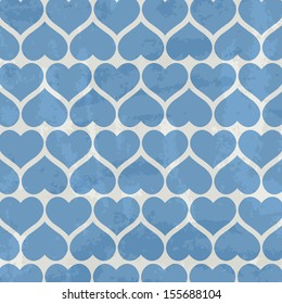 Blue Heart Background, Vector Illustration 