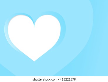 Blue heart background with white space vector