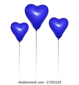 Blue Heart Balloons - Vector