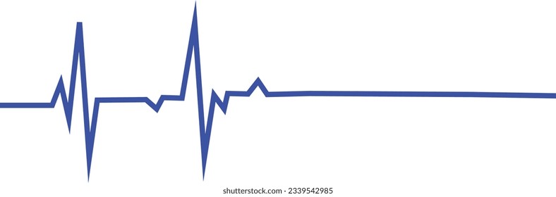 Blue heart beat vector illustration isolated on white background with transparent