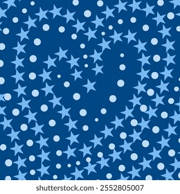 Blue Heart Design Made up of Stars and Dots. Can be used to create patterns for fabric, table cloth, cushion, carpet, curtain, wallpaper, gift wrap, background, card, laminate, tiles or as decoration