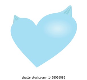 Blue heart with devil's horns. vector illustration