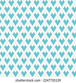 Corazón azul en forma de diamante sobre fondo blanco. Feliz Día de San Valentín. Patrón cardíaco sobre fondo blanco.