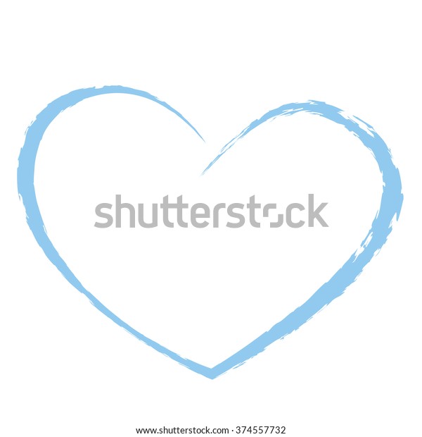 Coeur Bleu Dessiner Amour Valentin Image Vectorielle De Stock Libre De Droits