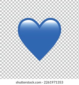 Blue heart emoji isolated on white background. Emoticons symbol modern, simple, vector, printed on paper. icon for website design, mobile app, and UI. Vector Illustration