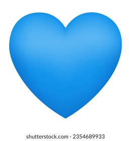 Blue heart emoji isolated on white background. Emoticons symbol modern, simple, vector, printed on paper. icon for website design, mobile app, and UI. Vector Illustration