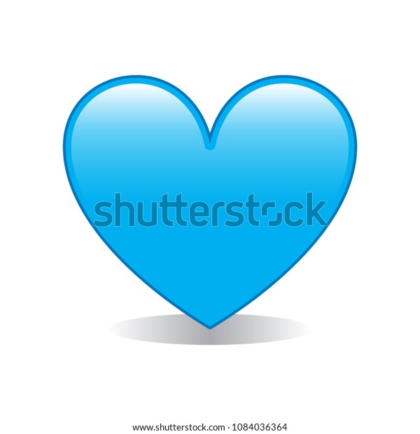 Blue Heart Emoji Vector Stock Vector (Royalty Free) 1084036364