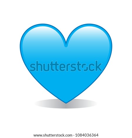 Blue Heart Emoji Vector Isolated