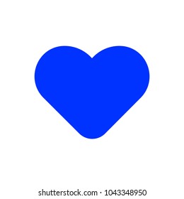 Blue heart icon, symbol of love and passion, icon for web design, Symbol heart, vector illustration on a white background