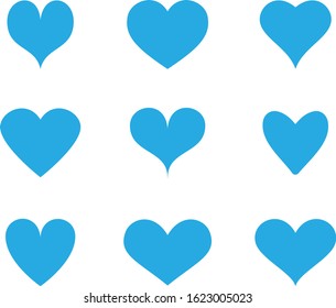 Blue heart icon vector. Flat love icon isolated on white. Heart vector for love logo, heart symbol, shape icon and Valentine's day. Cute heart icon for shape design, vector template