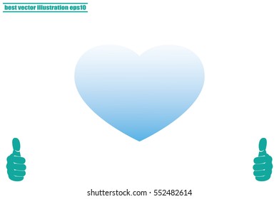 blue heart icon vector illustration eps10.