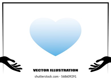 blue heart icon vector illustration.