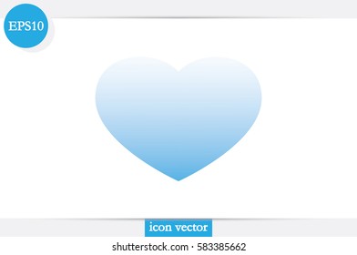 blue heart icon vector illustration.