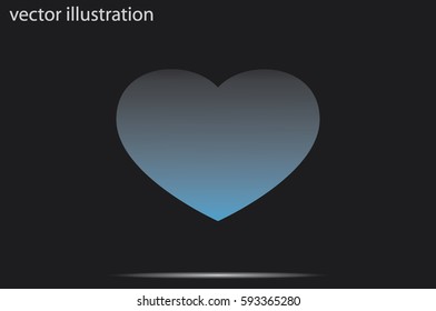 blue heart icon vector illustration.