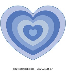 Blue Heart Layers: A visually appealing digital illustration with concentric heart shapes in varying shades of blue creating depth and visual interest.