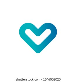 Blue Heart Logo Design Template