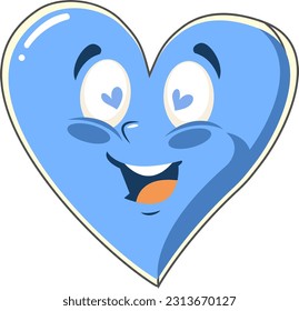 A blue heart love with wounderful face vector