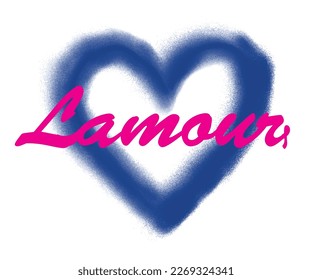 Blue heart. Love you more. Valentine watercolor graphic print design. Lamour artwork for  apparels, poster, sticker and others. 