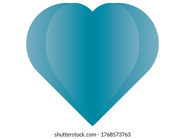 Blue heart on a white background.