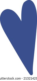 corazón azul sobre fondo blanco