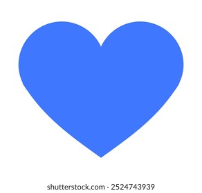 Corazón azul sobre fondo blanco simboliza amor, afecto y cuidado. Ideal para el romance, la salud, la amabilidad, las redes sociales y la caridad. El estilo gráfico simple transmite serenidad y confianza, haciendo