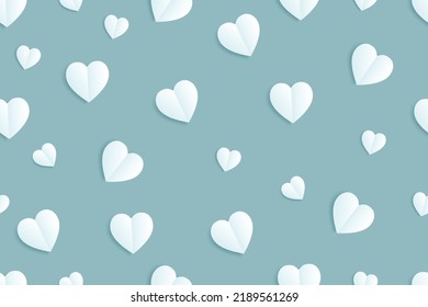 Blue Heart Paper Texture Love Valentine Wedding Banner Background Pattern