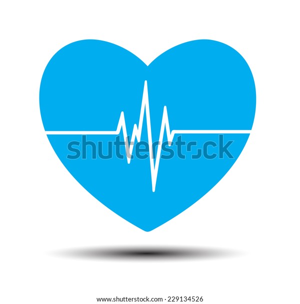 Blue Heart Pulse Monitor Signal Heart Stock Vector Royalty Free 229134526 Shutterstock 3676