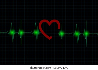 Blue heart pulse signal on monitor, healthcare concept.