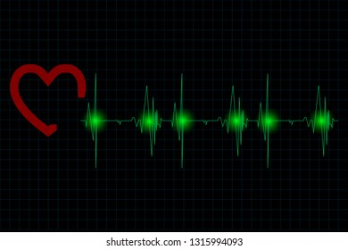 Blue heart pulse signal on monitor, healthcare concept.