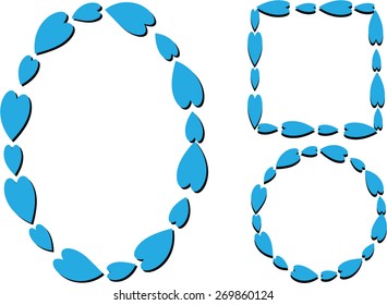 blue heart shape border