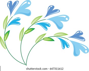 blue heart shape flower icon