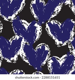 Blue Heart shape seamless pattern design for fashion textiles, graphics and crafts