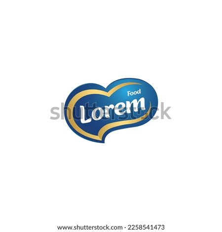 blue Heart Shape  Vector Food company logo design template ideal for agriculture, organic food, grocery, natural harvest, baby food, cookies, cereals.