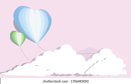 
Blue heart shaped ball Vector love postcard for happy mother's day or birthday card design