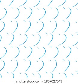 Blue Heart shaped brush stroke seamless pattern background for fashion textiles, graphics