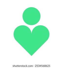 The blue heart sign icon for human health symbolizes social health