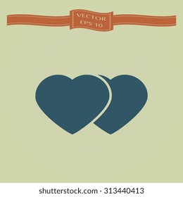Blue Heart valentine icon set vector illustration