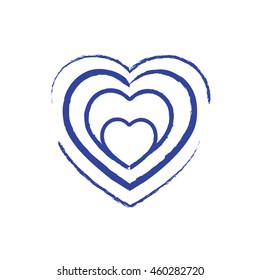 Blue Heart Vector Brush Stroke Graphic Icon, can be use in t-shirt, bag, app, website, and other graphic element.