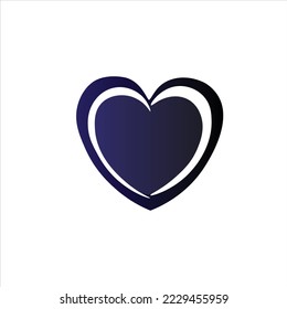 Blue heart vector design logo template. Vector illustration