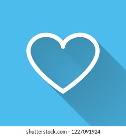Blue heart vector icon, modern minimal flat design style
