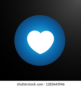 blue heart, web icon or user interface button, vector.