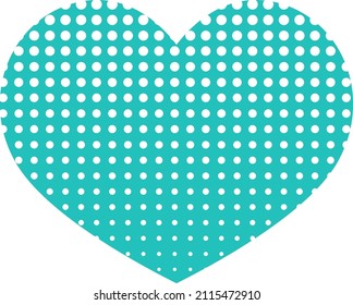 Corazón azul con puntos de polka blanco ilustración de patrón