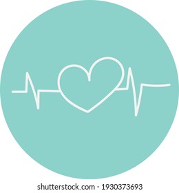 Blue heartbeat heart, illustration, vector on white background.
